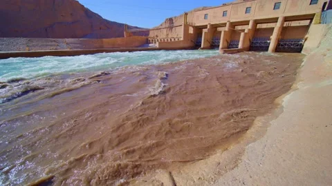 The river is half clear and half turbid Video stock 157045031