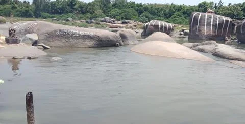 River of hampi  스톡 사진