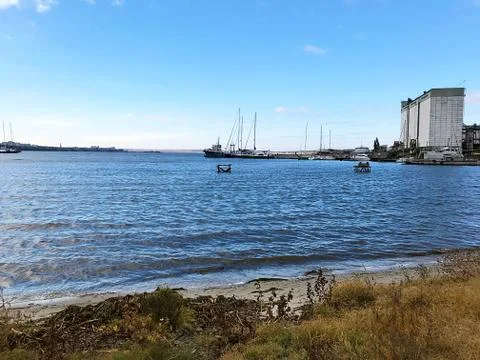 River harbor with an elevator. Stock Photos
