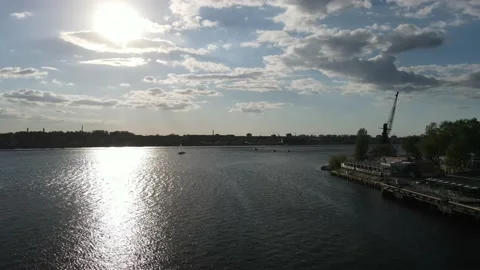 River harbor with waves Stock Footage 159279512