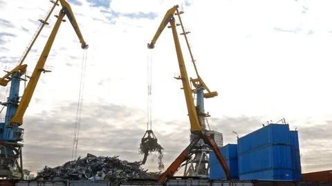 River Harbour Cranes at work Video stock 82471423
