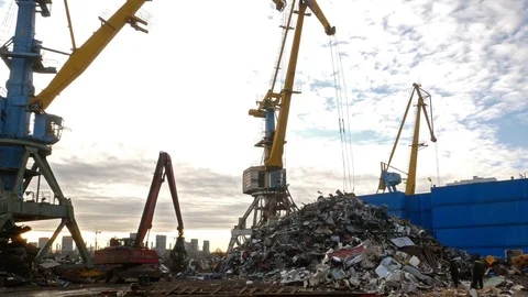 River Harbour Cranes at work Video stock 82471609