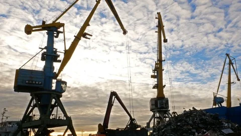 River Harbour Cranes at work Video stock 82471861