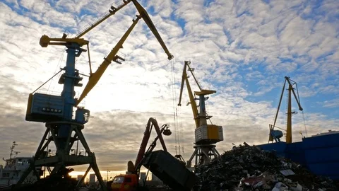 River Harbour Cranes at work Video stock 82472298