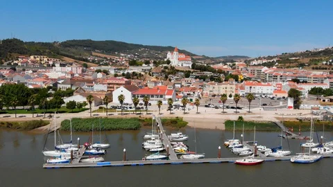 River Harbour in Small Town. Stock Footage 127685754