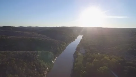 River from a high Stock Footage 90669769