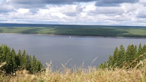 River from the hill Stock Footage 81014504