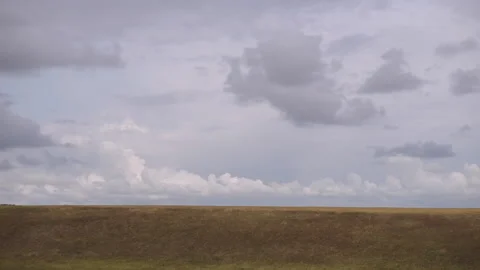 River hill gray clouds autumn Stock Footage 168008606