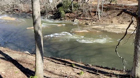 River ice break up in Spring time Stock Footage 332744842