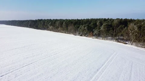 The river is on ice. Ice on the river. Lying cracked. Winter landscape. Stock Footage 233117113