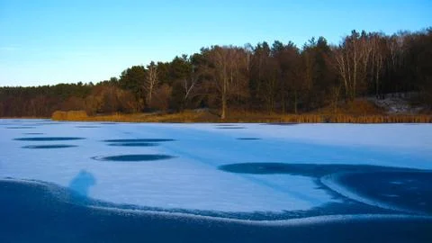 The river with an ice Stock Photos