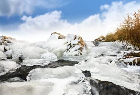 River ice. river in winter Stock Photos