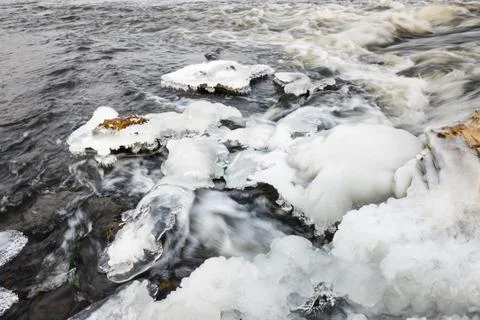 River ice. river in winter Stock Photos