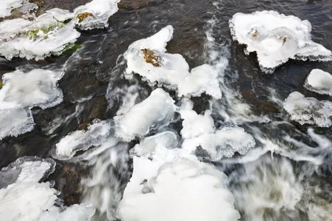 River ice. river in winter Stock Photos