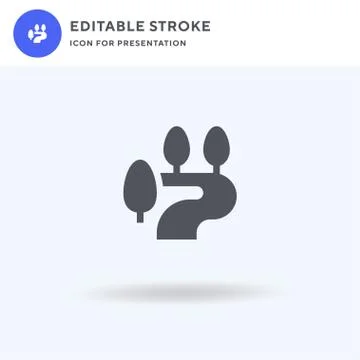 River icon vector, filled flat sign, solid pictogram isolated on white, logo  Stock Illustration