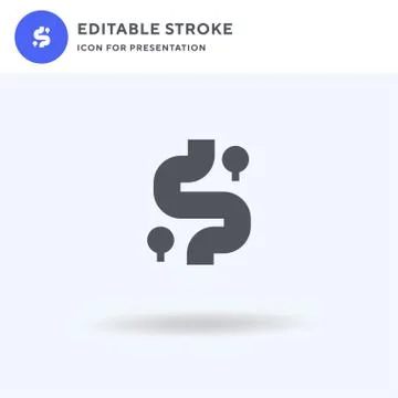 River icon vector, filled flat sign, solid pictogram isolated on white, logo Illustrazione stock