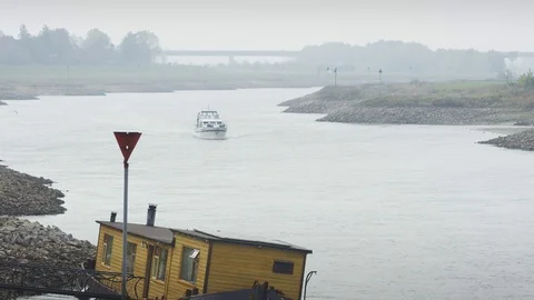 River IJssel historical low level water Stock Footage 99706190