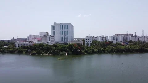 River infront of a College Stock Footage 250152911
