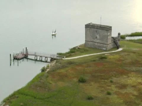 River Inlet Helicopter Shot 2 Stock Footage 8691780