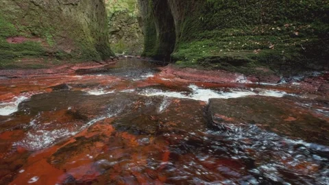 A river inside of the Devils Pulpit gorge Video stock 243450529