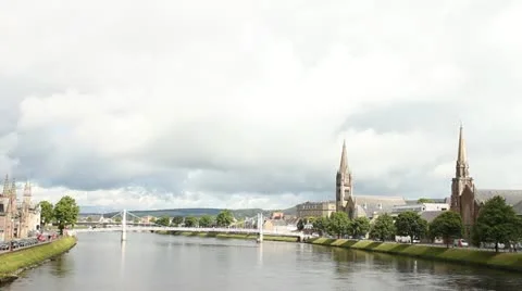 The river in Inverness Stock Footage 11236006
