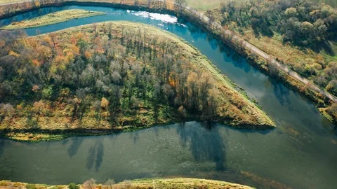 River Island, Aerial Hyperlapse Video stock 98731082