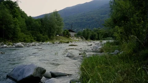 River in Italian Mountains Video stock 204030406