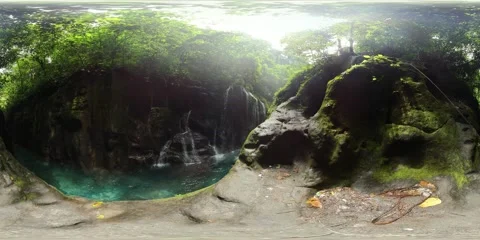 River in the jungle. 360-Degree view. 6k video. Stock Footage 223184567