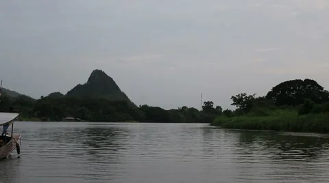 River in Kanchanaburi Stock Footage 55855165
