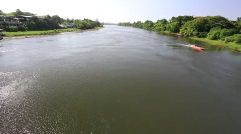 River in Kanchanaburi Stock Footage 55855569
