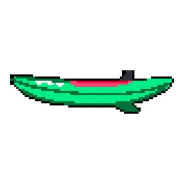 River kayak pixel art vector illustration Stock Illustration