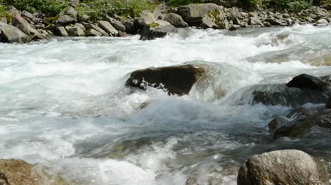 River at Krimml Waterfalls. (Austria) Video stock 34663449