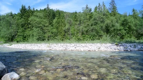 River Krumme Steyrling in Valley Bodinggraben Stock Footage 126809956