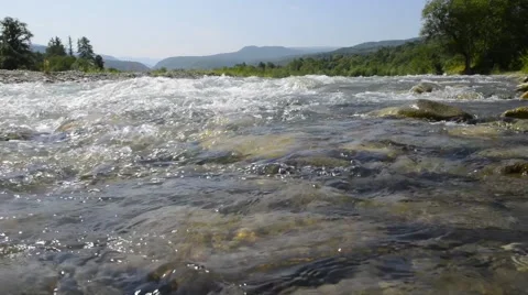 River Laba in the Caucasus Stock Footage 45264579