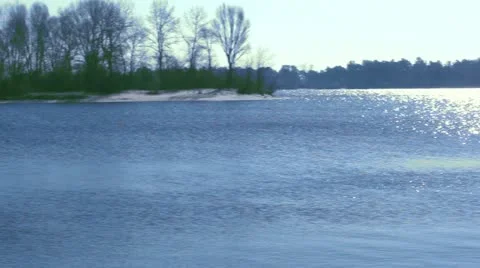 River landscape, camera movement Видео 10844083