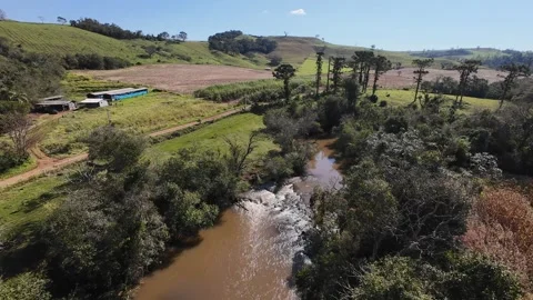 River Landscape Captured by Drone Stock Footage 340895207