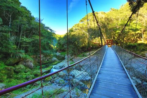River landscape with drawbridge Stock Photos