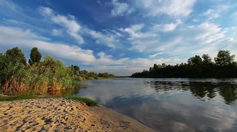 River landscape Stock Footage 8608080