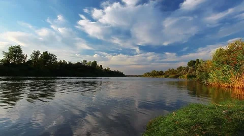 River landscape Stock Footage
