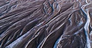 River Landscape In Iceland, Aerial View Stock Footage