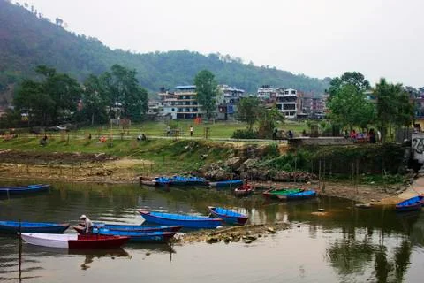 River landscape in Nepal Foto stock