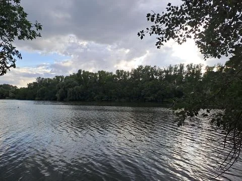 River landscape overcast Stock Photos