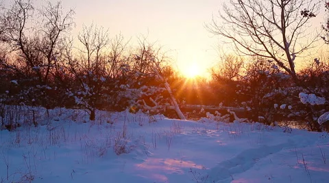 River landscape, sunset. timelapse. Stock Footage 44960943