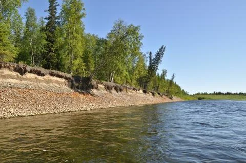 River landscape in the Urals. Stock Photos