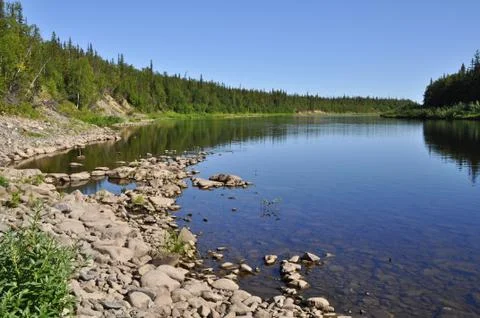 River landscape in the Urals. Stock Photos