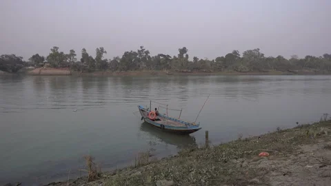 River landscape of west bengal Stock Footage 145758764