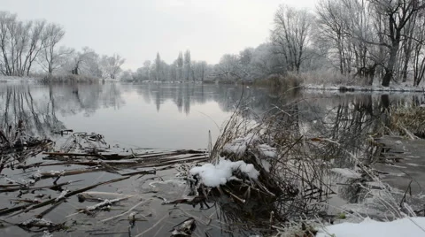 River landscape at winter Video stock 40906059
