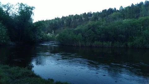On the river in the late afternoon Stock Footage 156175343