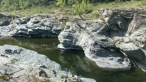 River in Les Cévennes Stock Footage 345361238