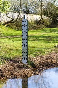River level indicator Stock Photos